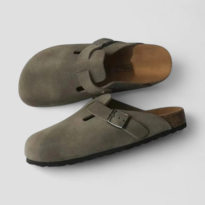 VogeLuxe | Men’s Suede Shearling Mule Slippers 1