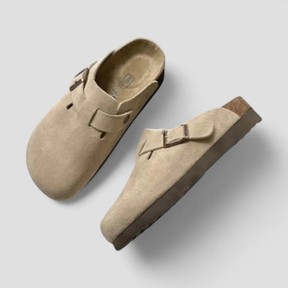 VogeLuxe | Men’s Suede Shearling Mule Slippers 3