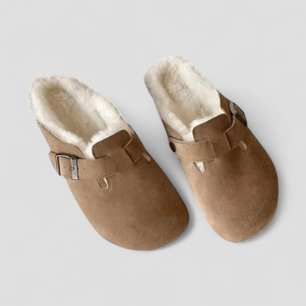 VogeLuxe | Men’s Suede Shearling Mule Slippers 4
