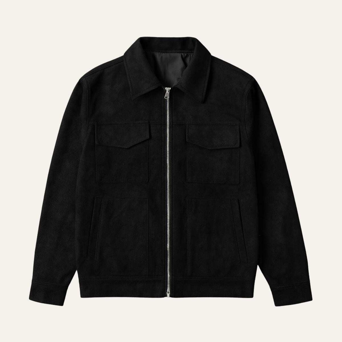 VogeLuxe | Men’s Suede Utility Trucker Jacket 1