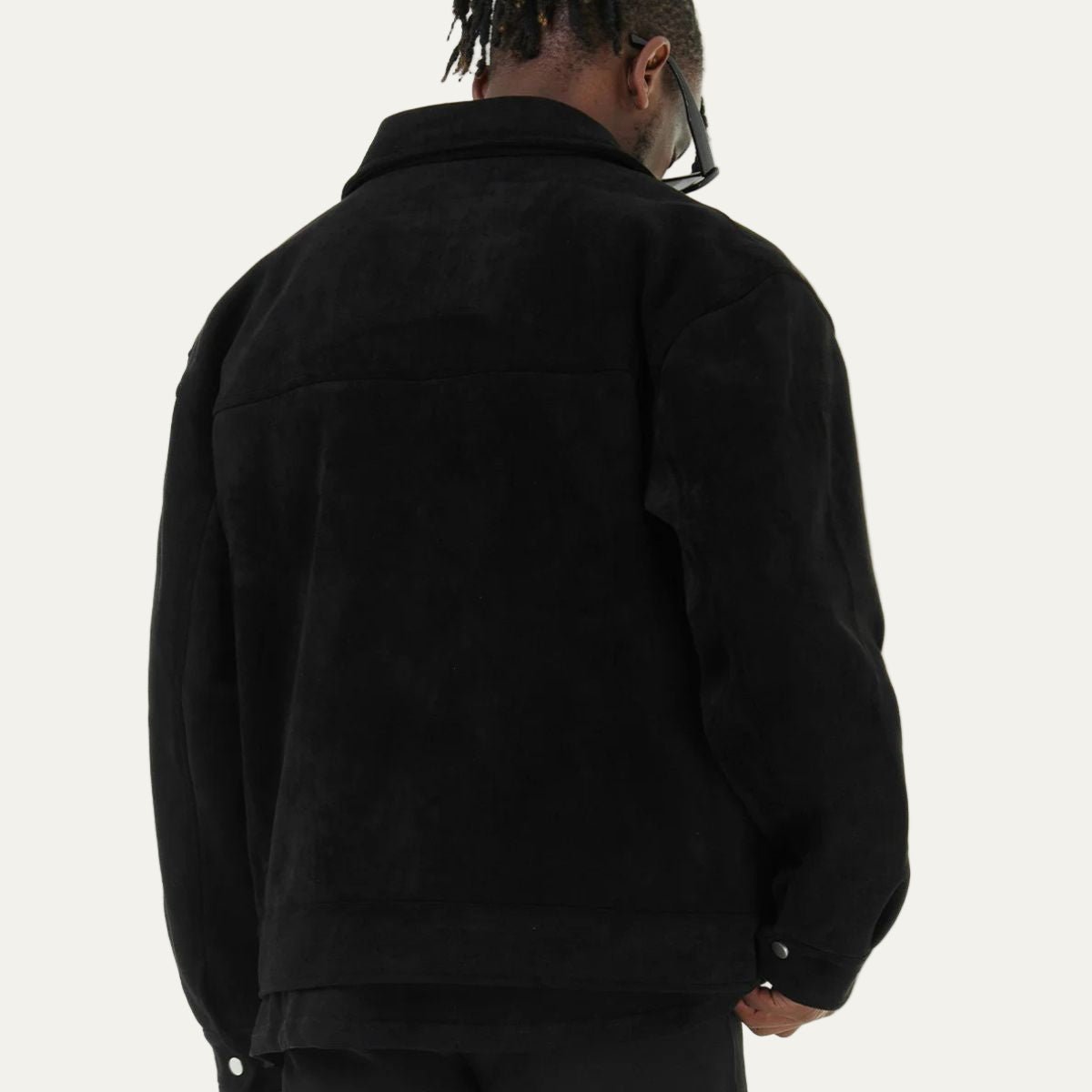 VogeLuxe | Men’s Suede Utility Trucker Jacket 3