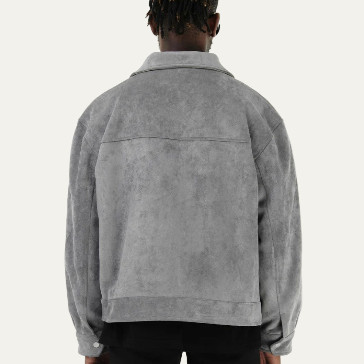 VogeLuxe | Men’s Suede Utility Trucker Jacket 7