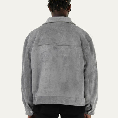 VogeLuxe | Men’s Suede Utility Trucker Jacket 7