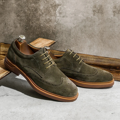 VogeLuxe | Men’s Suede Wingtip Brogue Shoes 1