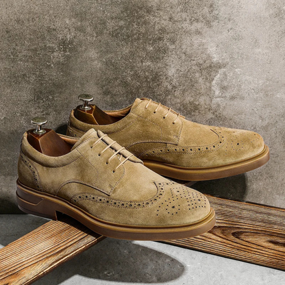 VogeLuxe | Men’s Suede Wingtip Brogue Shoes 3