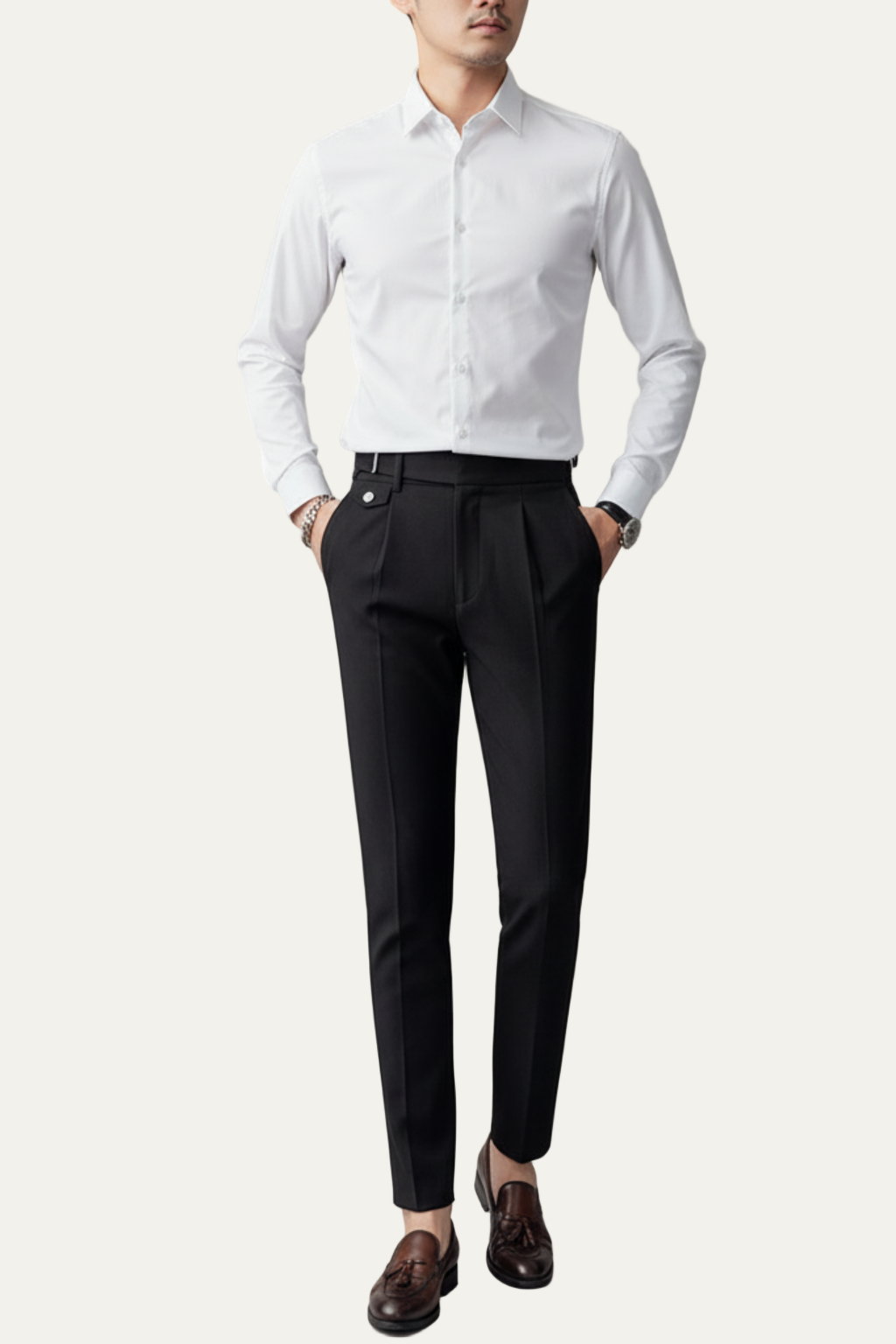 VogeLuxe | Men’s Tailored Cropped Dress Trousers 1