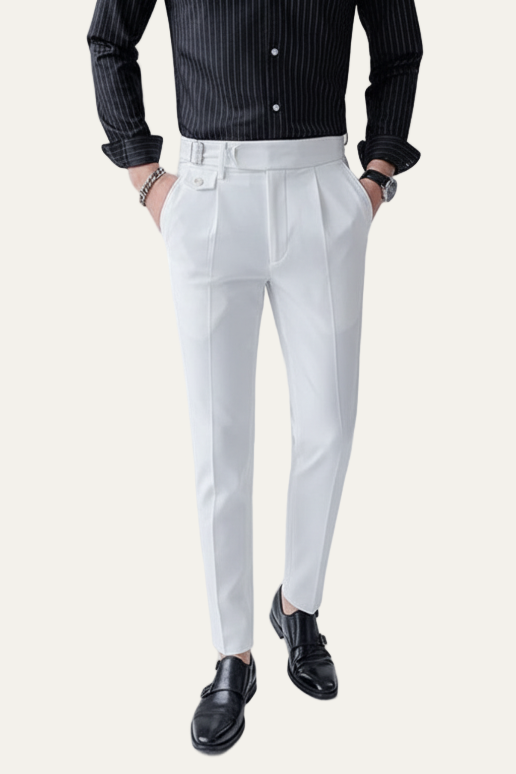 VogeLuxe | Men’s Tailored Cropped Dress Trousers 2