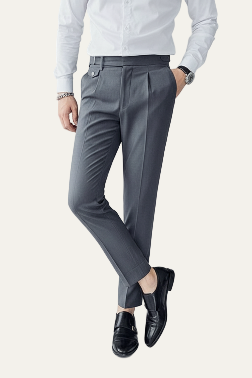 VogeLuxe | Men’s Tailored Cropped Dress Trousers 3