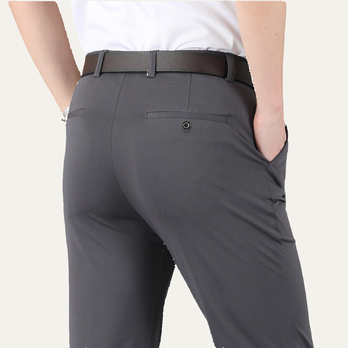 VogeLuxe | Men’s Tailored Flat-Front Business Trousers 1