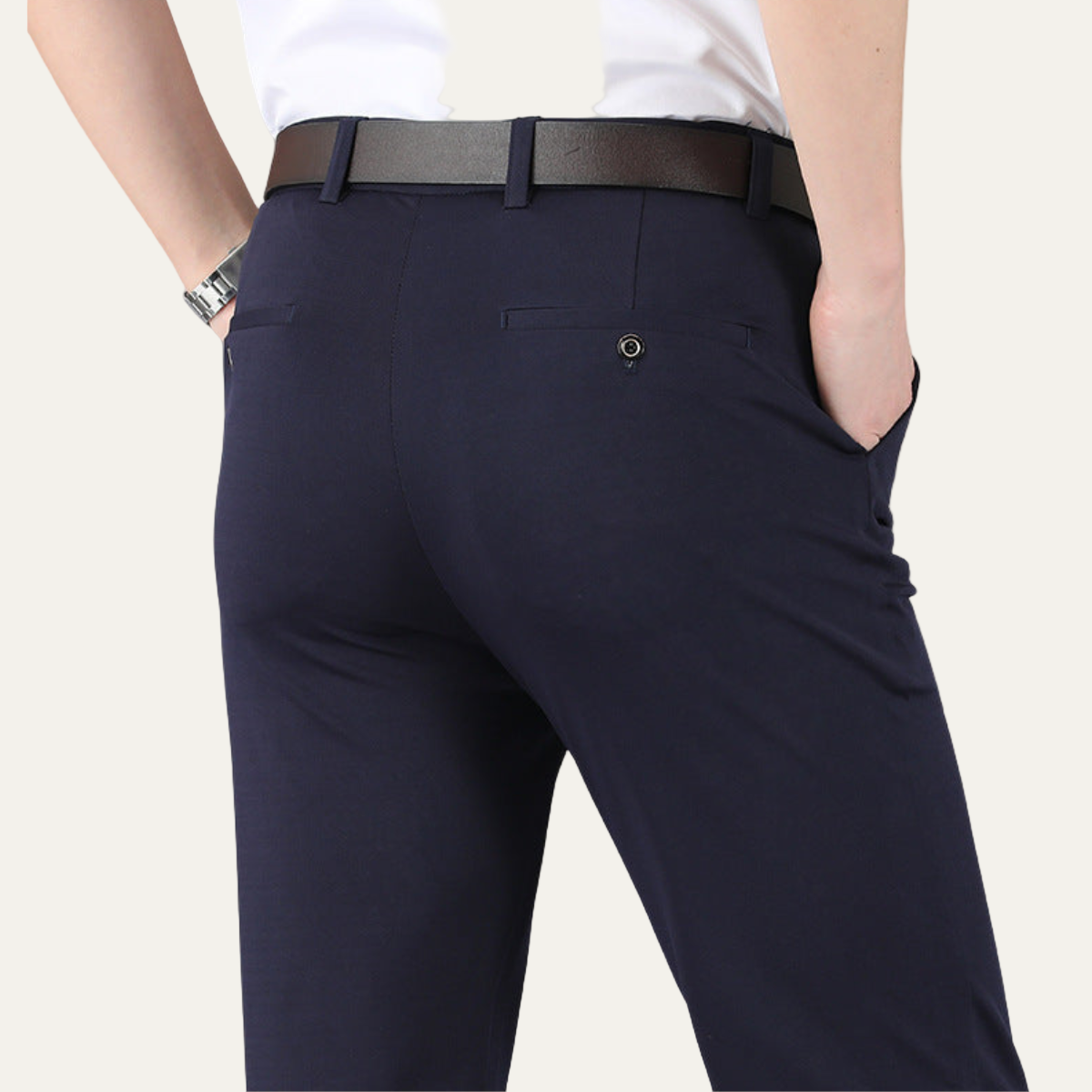 VogeLuxe | Men’s Tailored Flat-Front Business Trousers 3