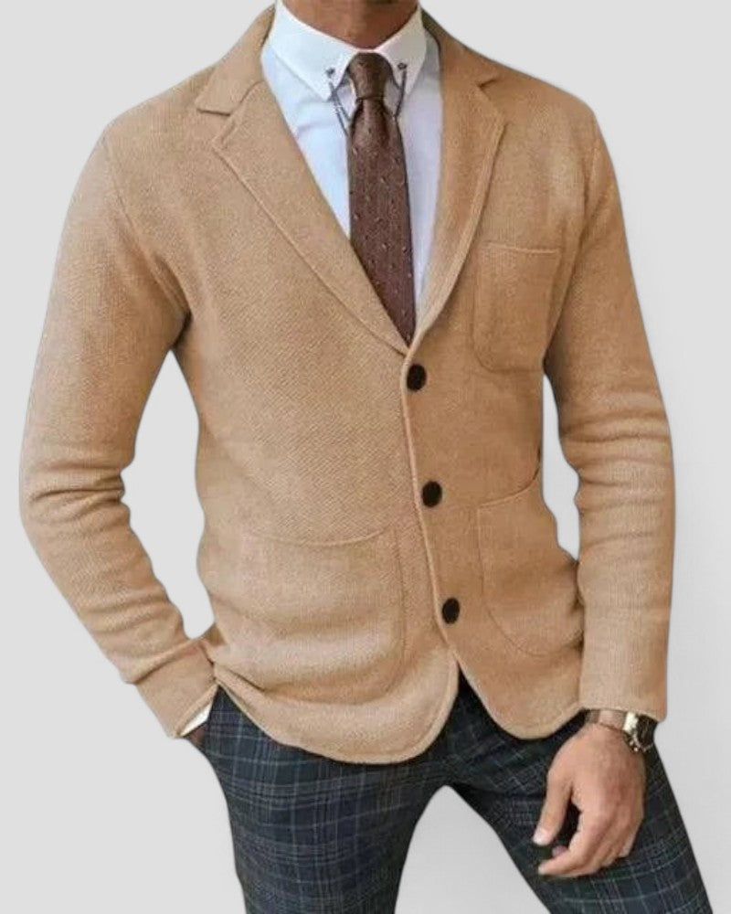VogeLuxe | Men’s Tailored Lapel Knit Cardigan 7