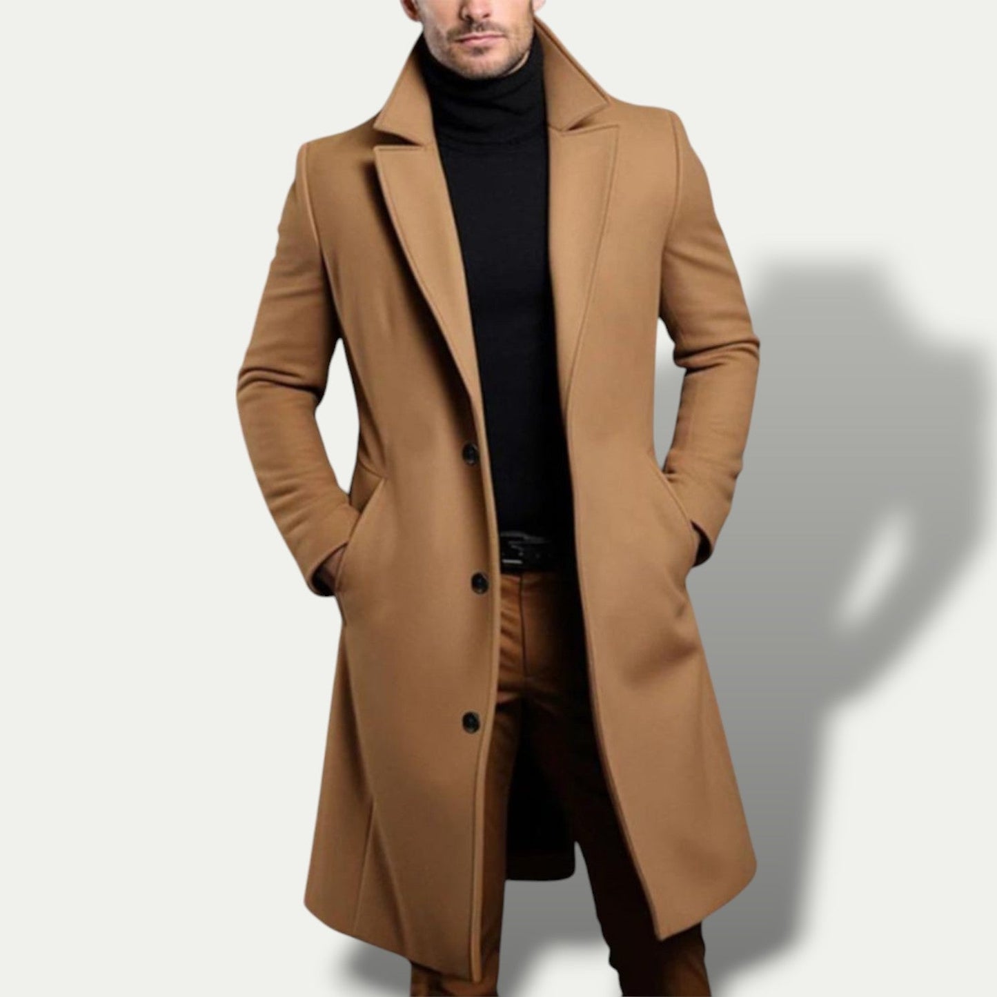 VogeLuxe | Men’s Tailored Long Single-Breasted Overcoat 2