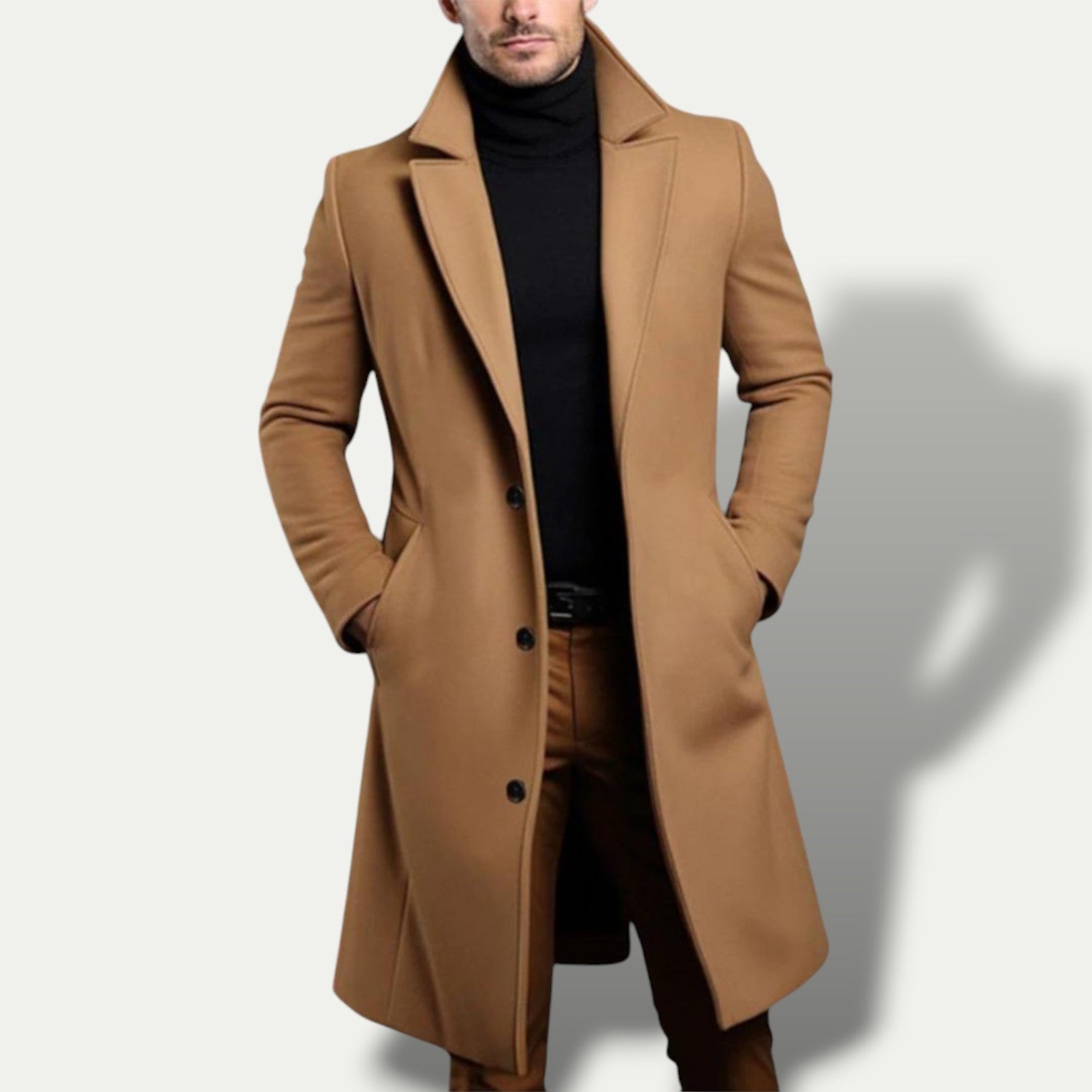 VogeLuxe | Men’s Tailored Long Single-Breasted Overcoat 2