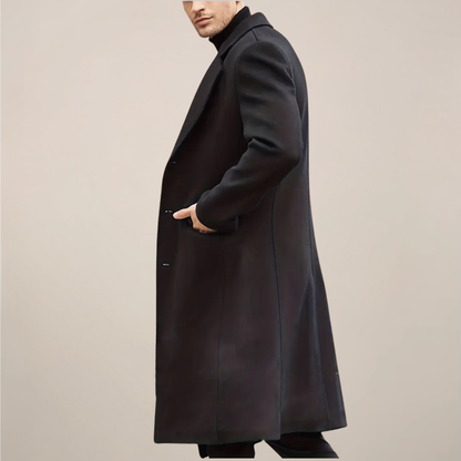 VogeLuxe | Men’s Tailored Single-Breasted Long Overcoat 1