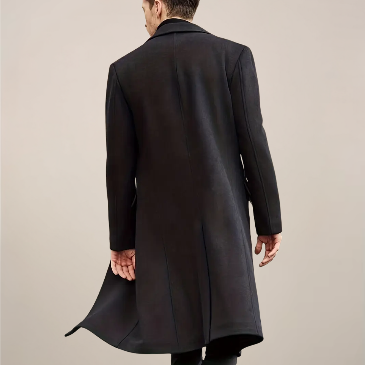 VogeLuxe | Men’s Tailored Single-Breasted Long Overcoat 2