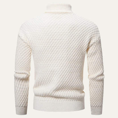 VogeLuxe | Men’s Textured Diamond Knit Turtleneck 1