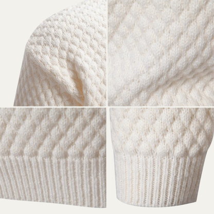 VogeLuxe | Men’s Textured Diamond Knit Turtleneck 2