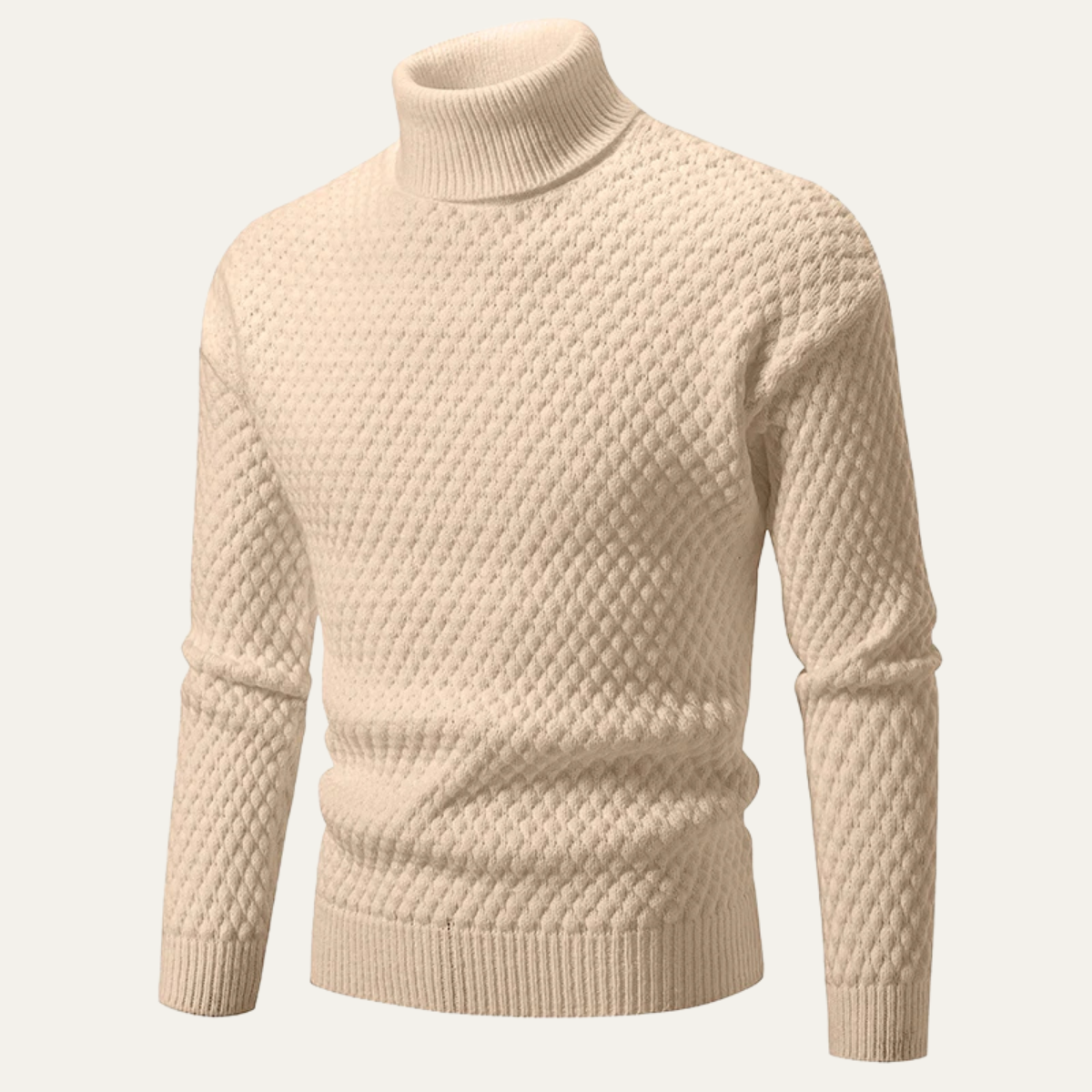 VogeLuxe | Men’s Textured Diamond Knit Turtleneck 3