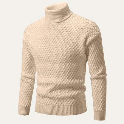 VogeLuxe | Men’s Textured Diamond Knit Turtleneck 3