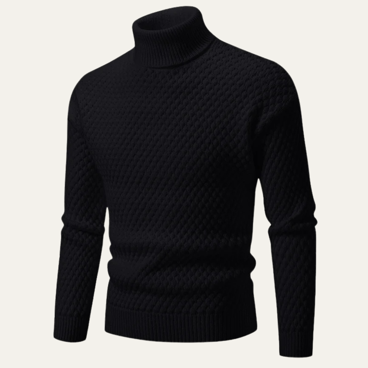 VogeLuxe | Men’s Textured Diamond Knit Turtleneck 4