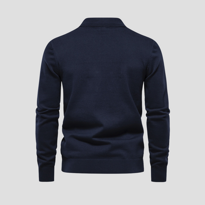VogeLuxe | Men’s Textured Diamond Polo Sweater 2