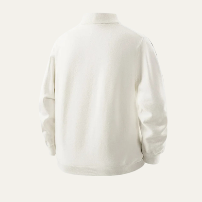 VogeLuxe | Men’s Textured Fleece Quarter-Zip Sweater 1