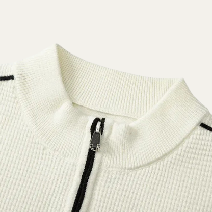 VogeLuxe | Men’s Textured Fleece Quarter-Zip Sweater 2