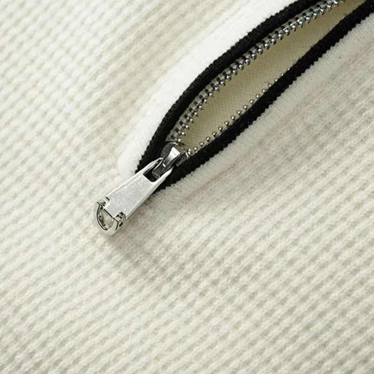 VogeLuxe | Men’s Textured Fleece Quarter-Zip Sweater 3