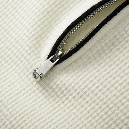 VogeLuxe | Men’s Textured Fleece Quarter-Zip Sweater 3