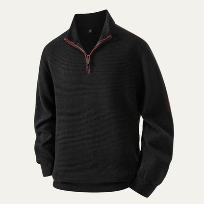 VogeLuxe | Men’s Textured Fleece Quarter-Zip Sweater 6