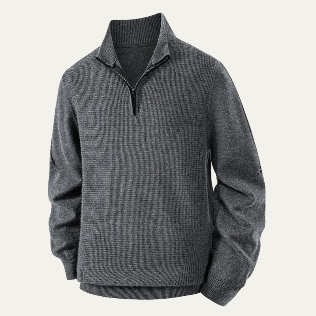 VogeLuxe | Men’s Textured Fleece Quarter-Zip Sweater 7