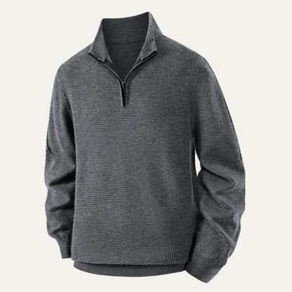 VogeLuxe | Men’s Textured Fleece Quarter-Zip Sweater 7