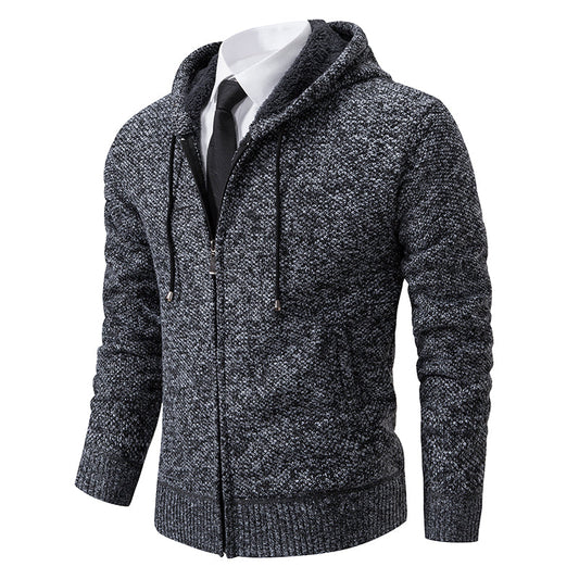 VogeLuxe | Men’s Textured Full-Zip Cardigan Sweater 0