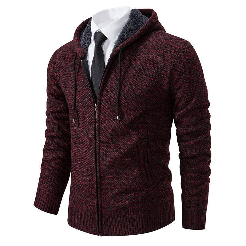 VogeLuxe | Men’s Textured Full-Zip Cardigan Sweater 2