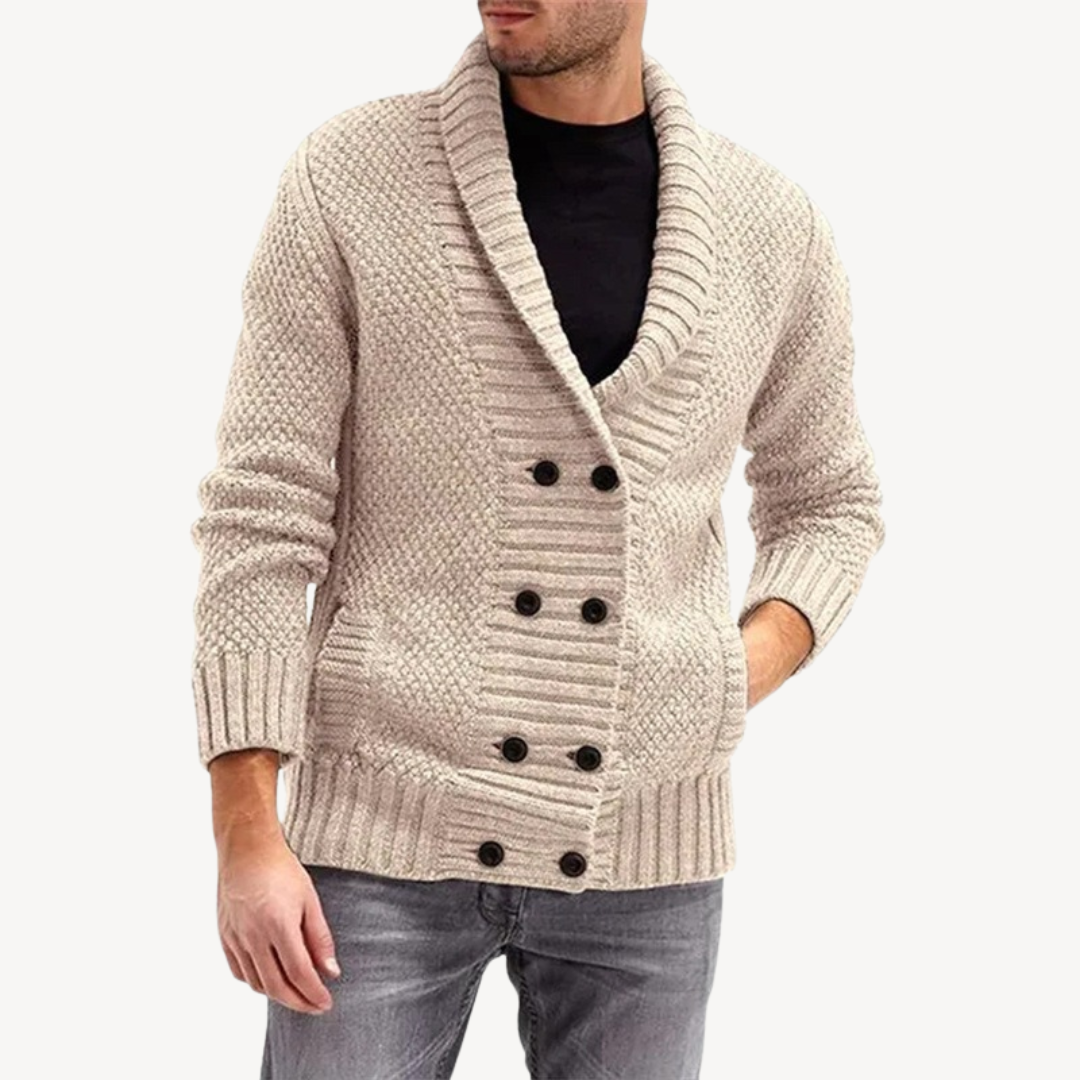 VogeLuxe | Men’s Textured Knit Cardigan 0