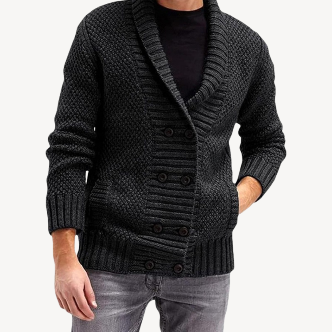 VogeLuxe | Men’s Textured Knit Cardigan 1