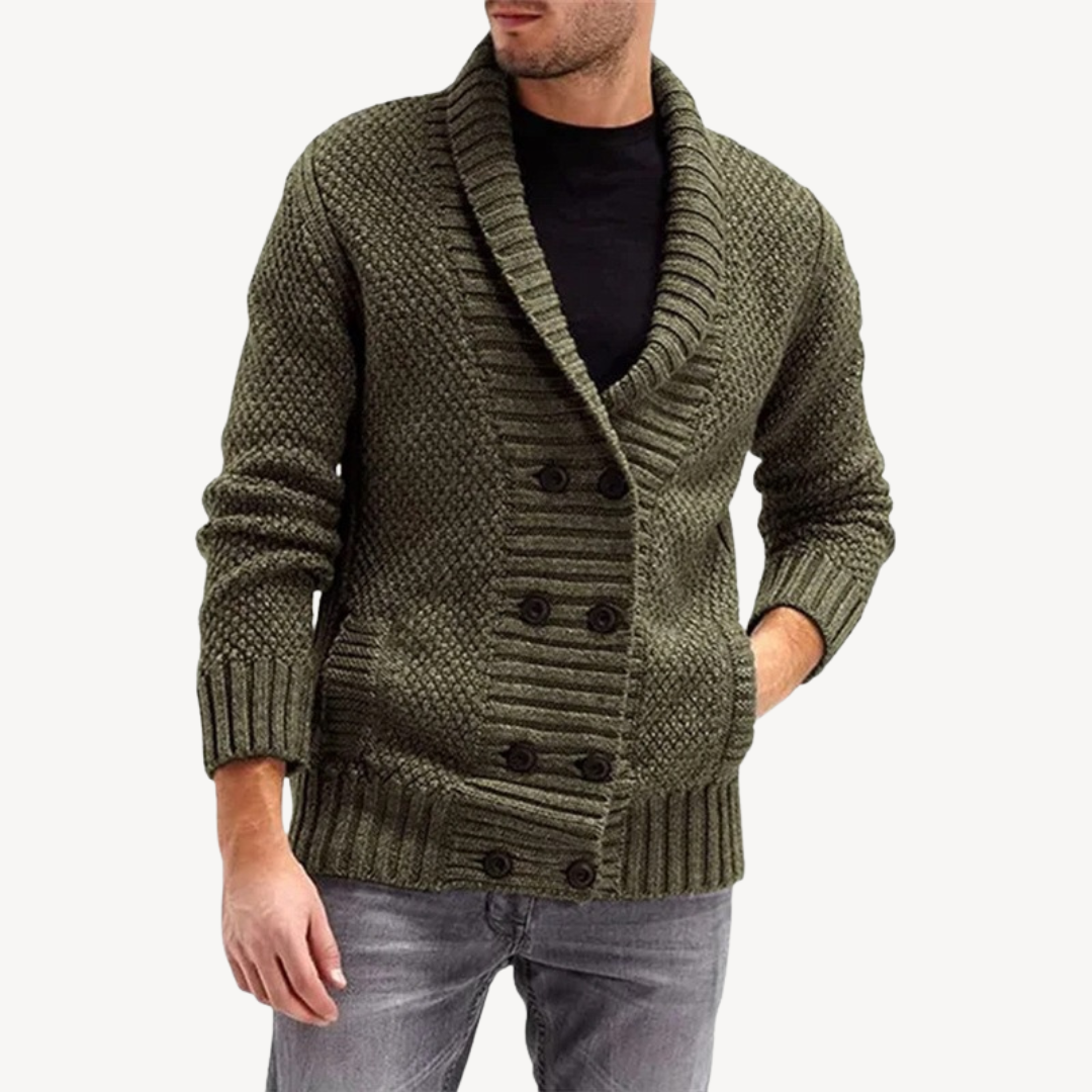 VogeLuxe | Men’s Textured Knit Cardigan 2