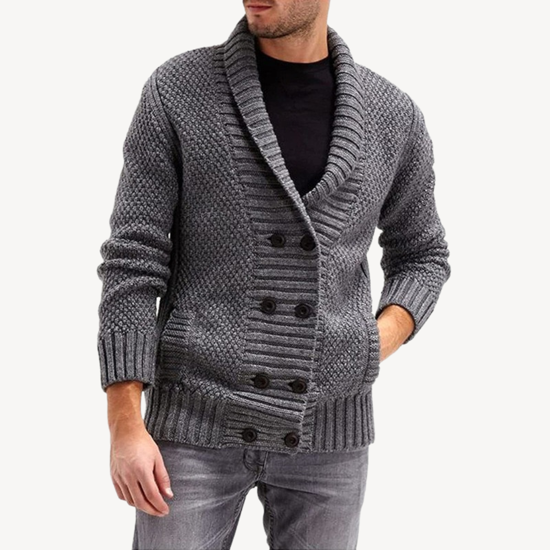 VogeLuxe | Men’s Textured Knit Cardigan 3