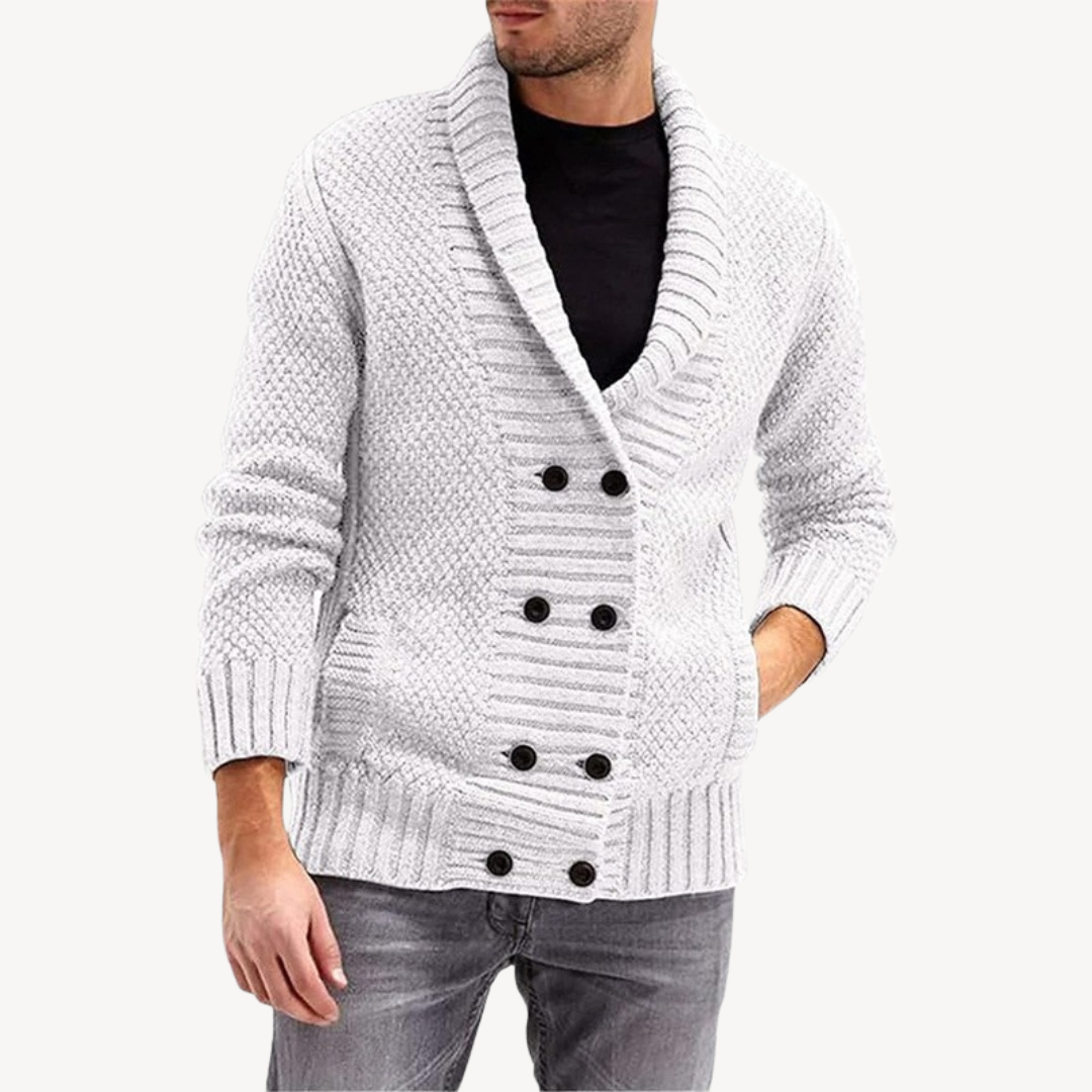 VogeLuxe | Men’s Textured Knit Cardigan 4