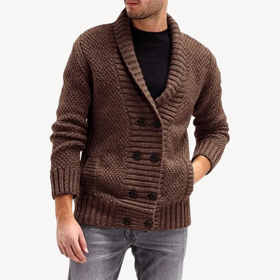 VogeLuxe | Men’s Textured Knit Cardigan 5