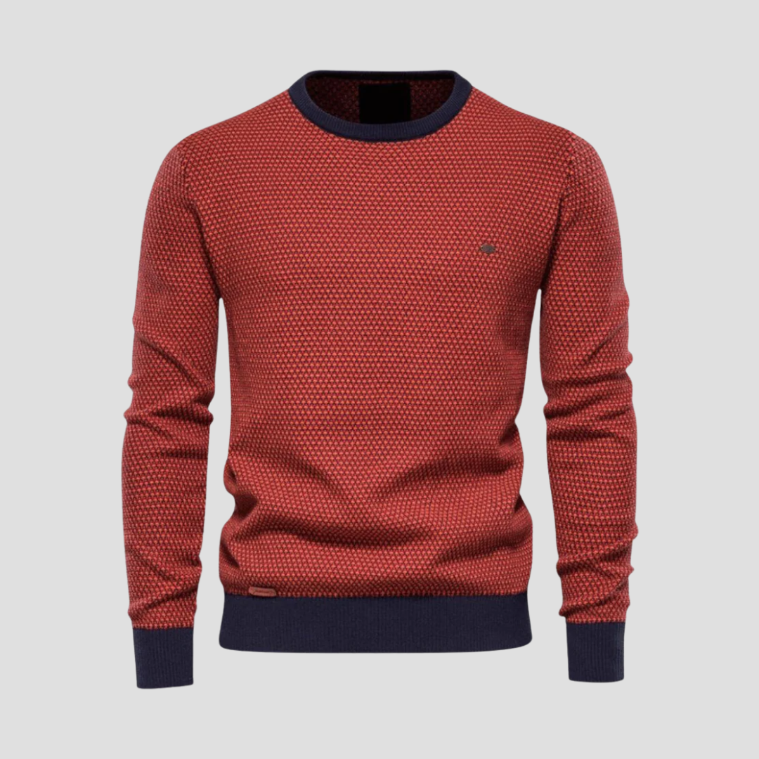 VogeLuxe | Men’s Textured Knit Crew Sweater 2