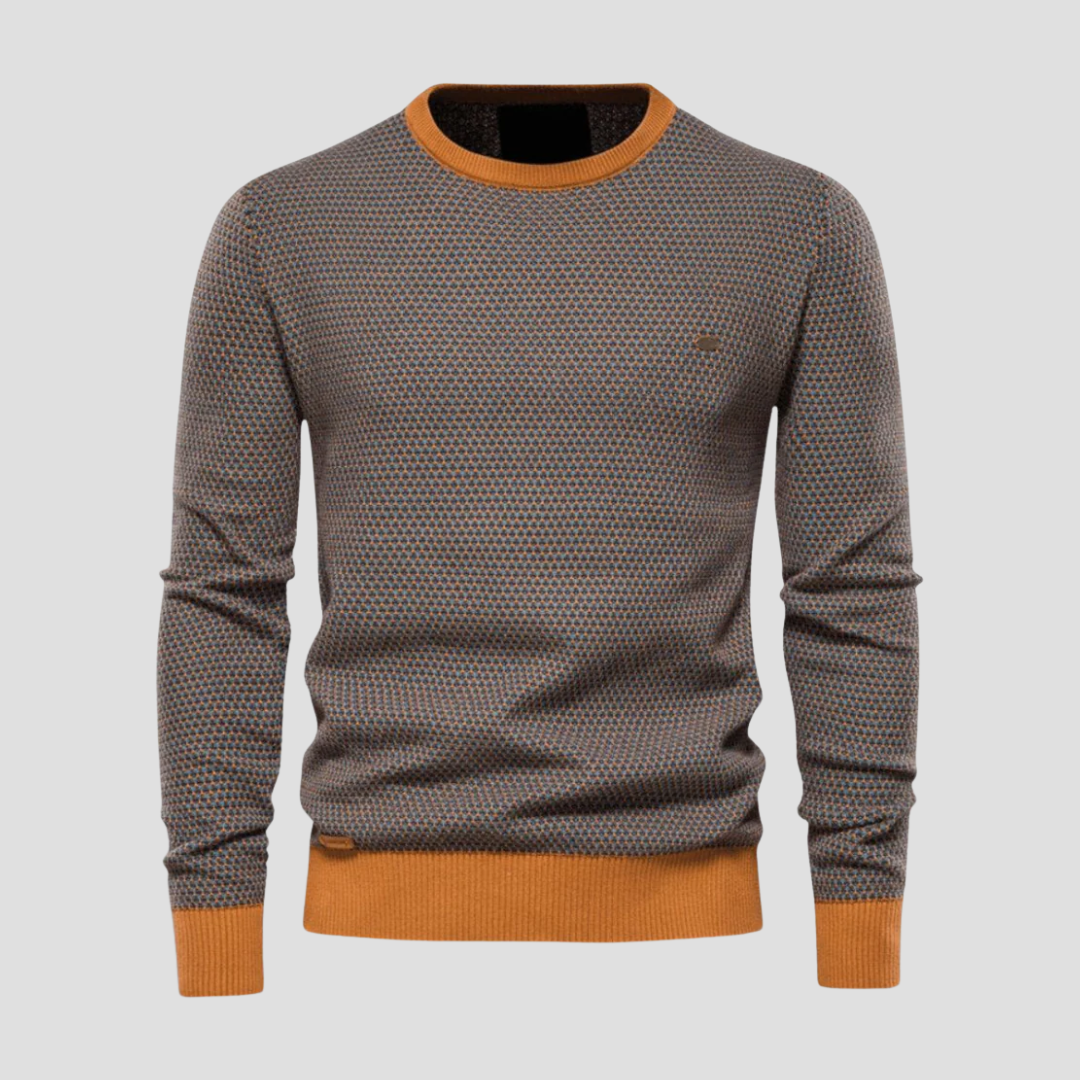 VogeLuxe | Men’s Textured Knit Crew Sweater 3