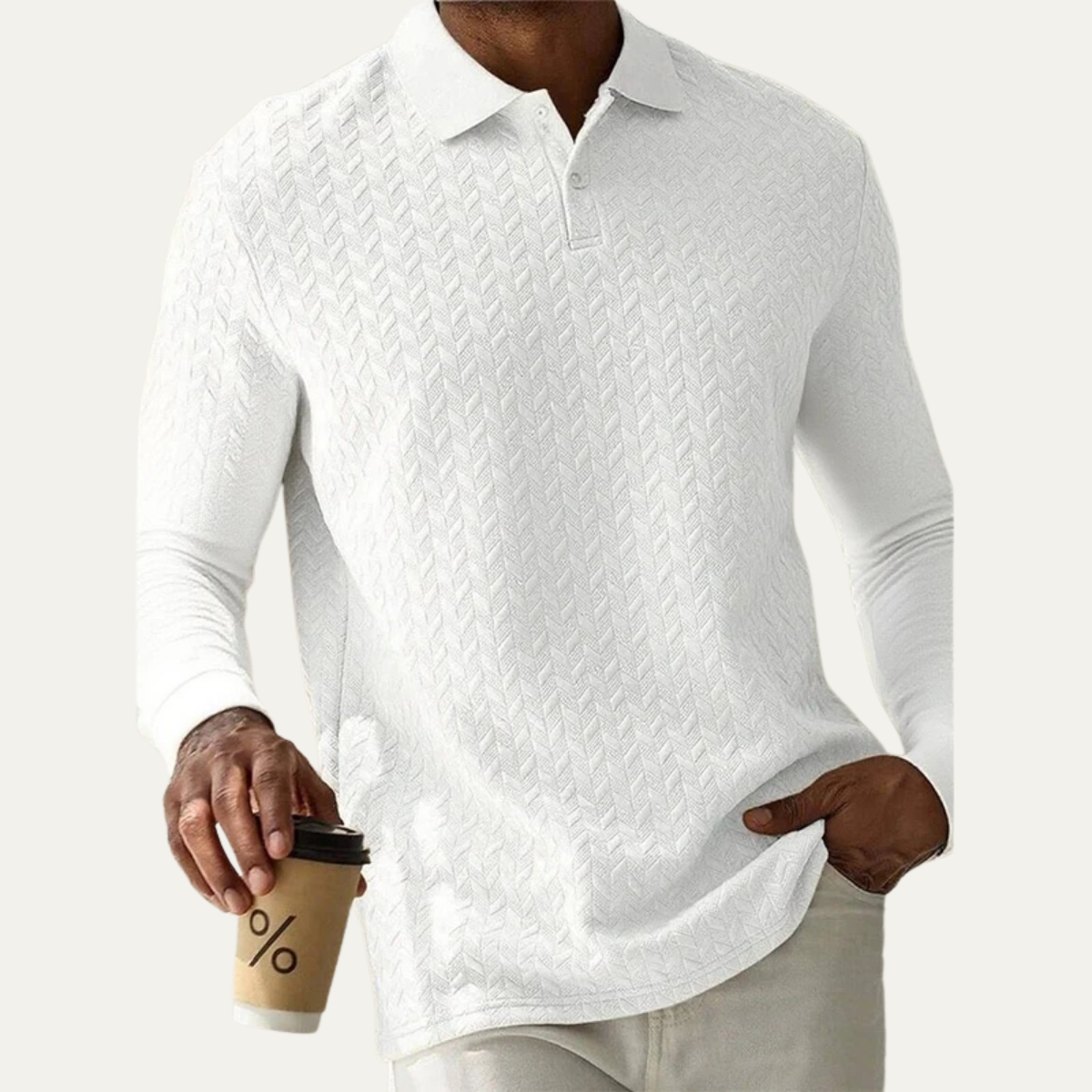 VogeLuxe | Men’s Textured Knit Polo 4