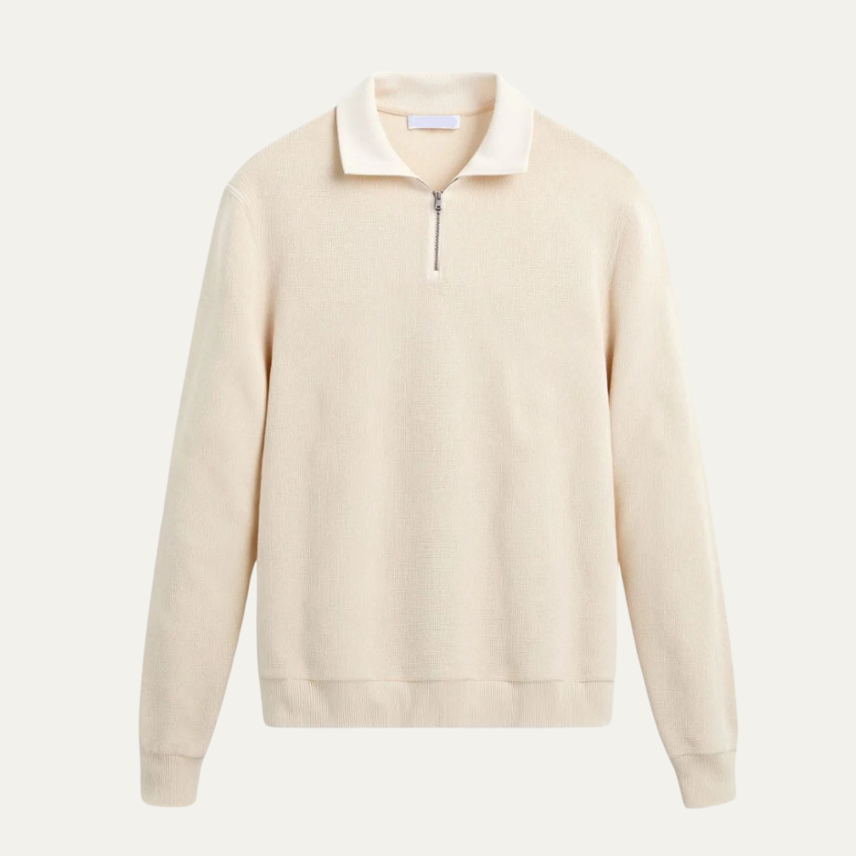 VogeLuxe | Men’s Textured Knit Zip Polo Sweater 0