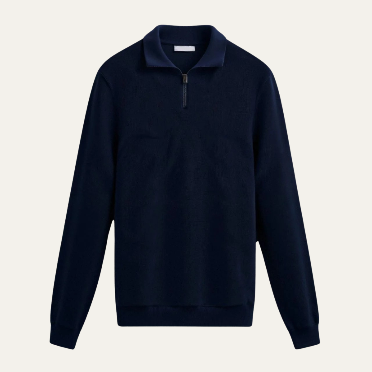 VogeLuxe | Men’s Textured Knit Zip Polo Sweater 6