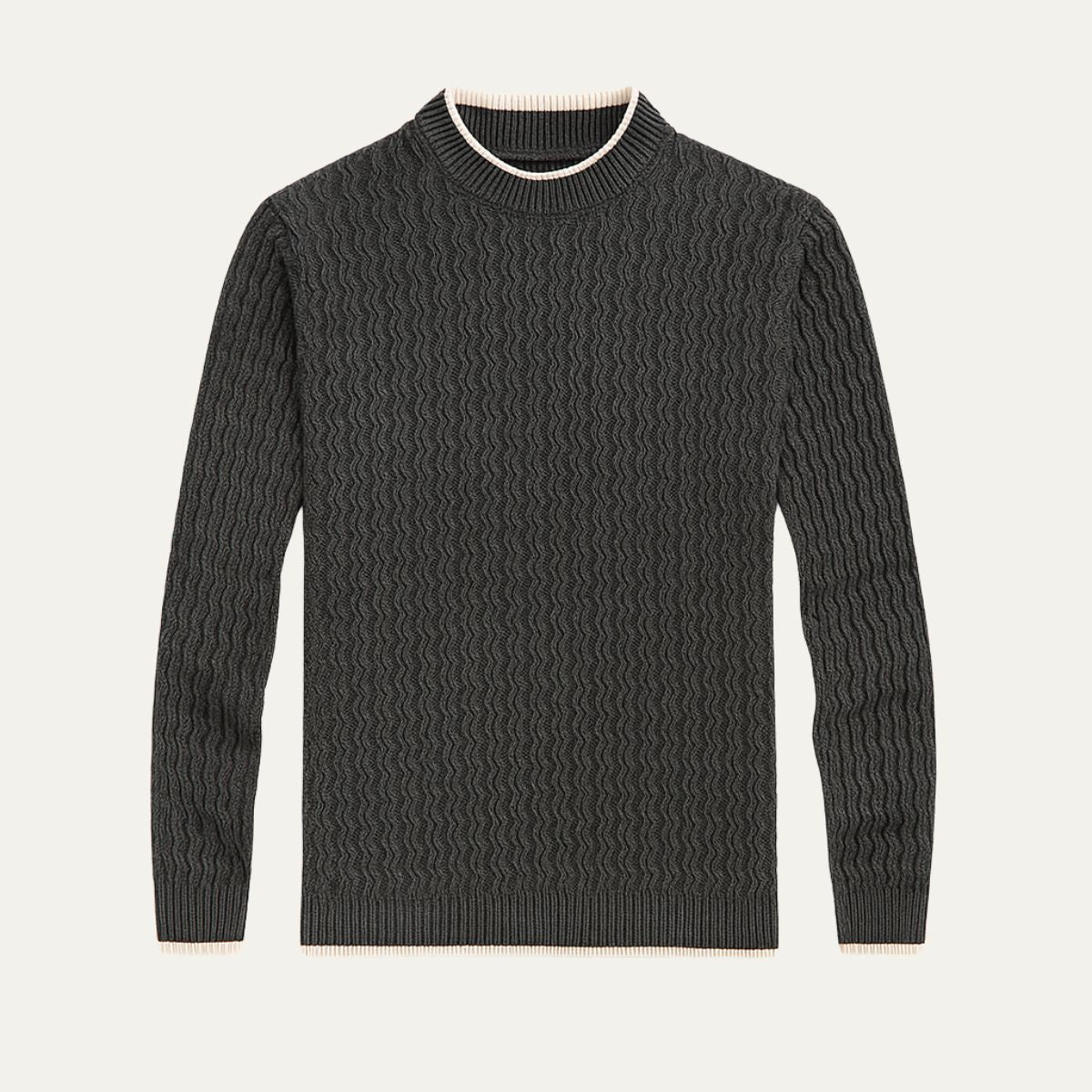VogeLuxe | Men’s Textured Mock Neck Sweater 3