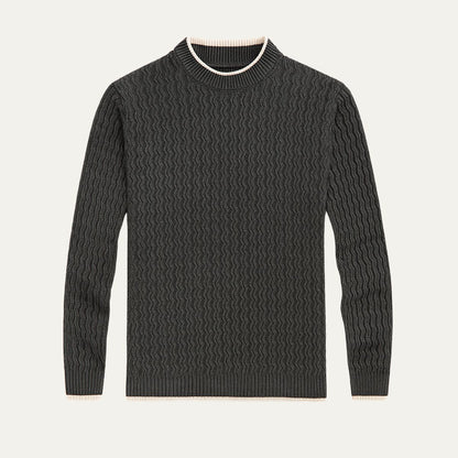 VogeLuxe | Men’s Textured Mock Neck Sweater 3