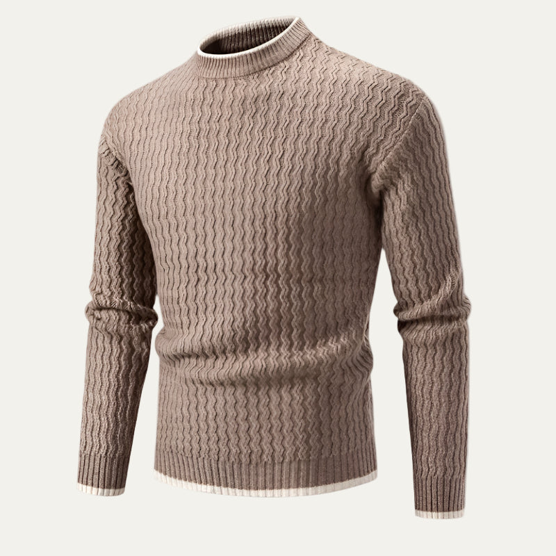 VogeLuxe | Men’s Textured Mock Neck Sweater 4