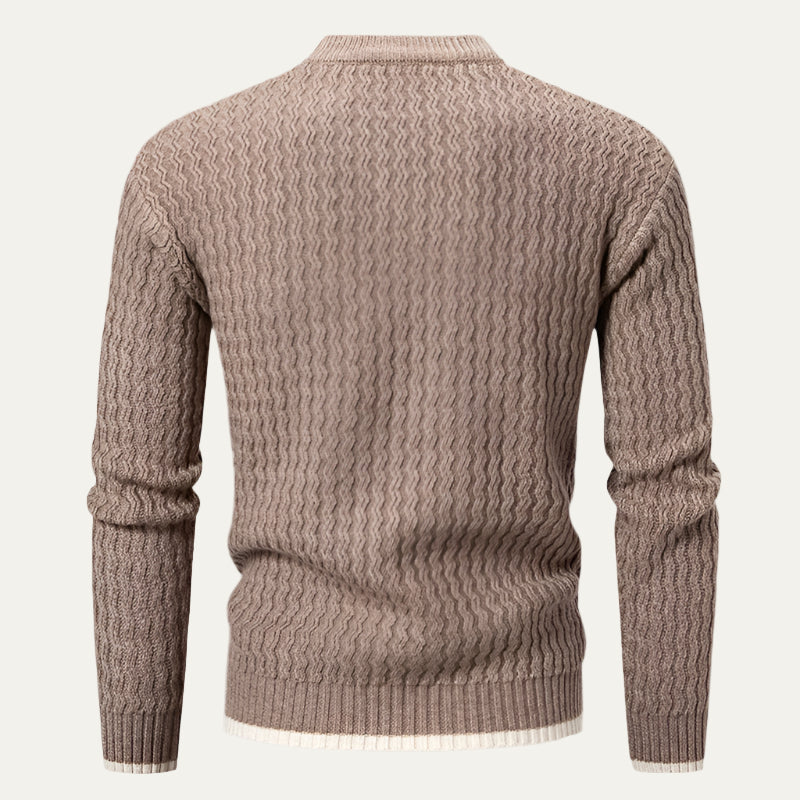 VogeLuxe | Men’s Textured Mock Neck Sweater 5
