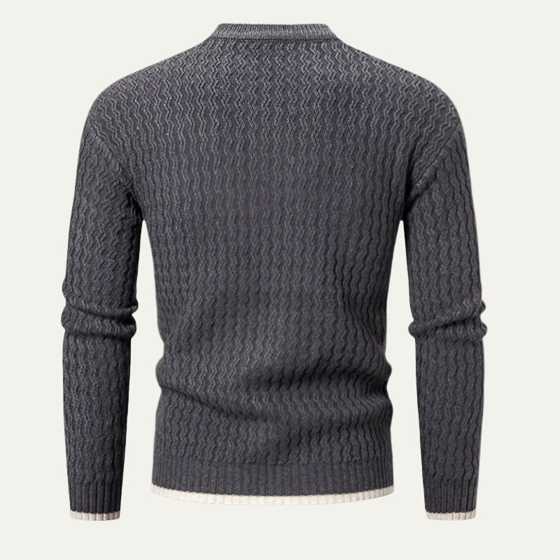 VogeLuxe | Men’s Textured Mock Neck Sweater 7